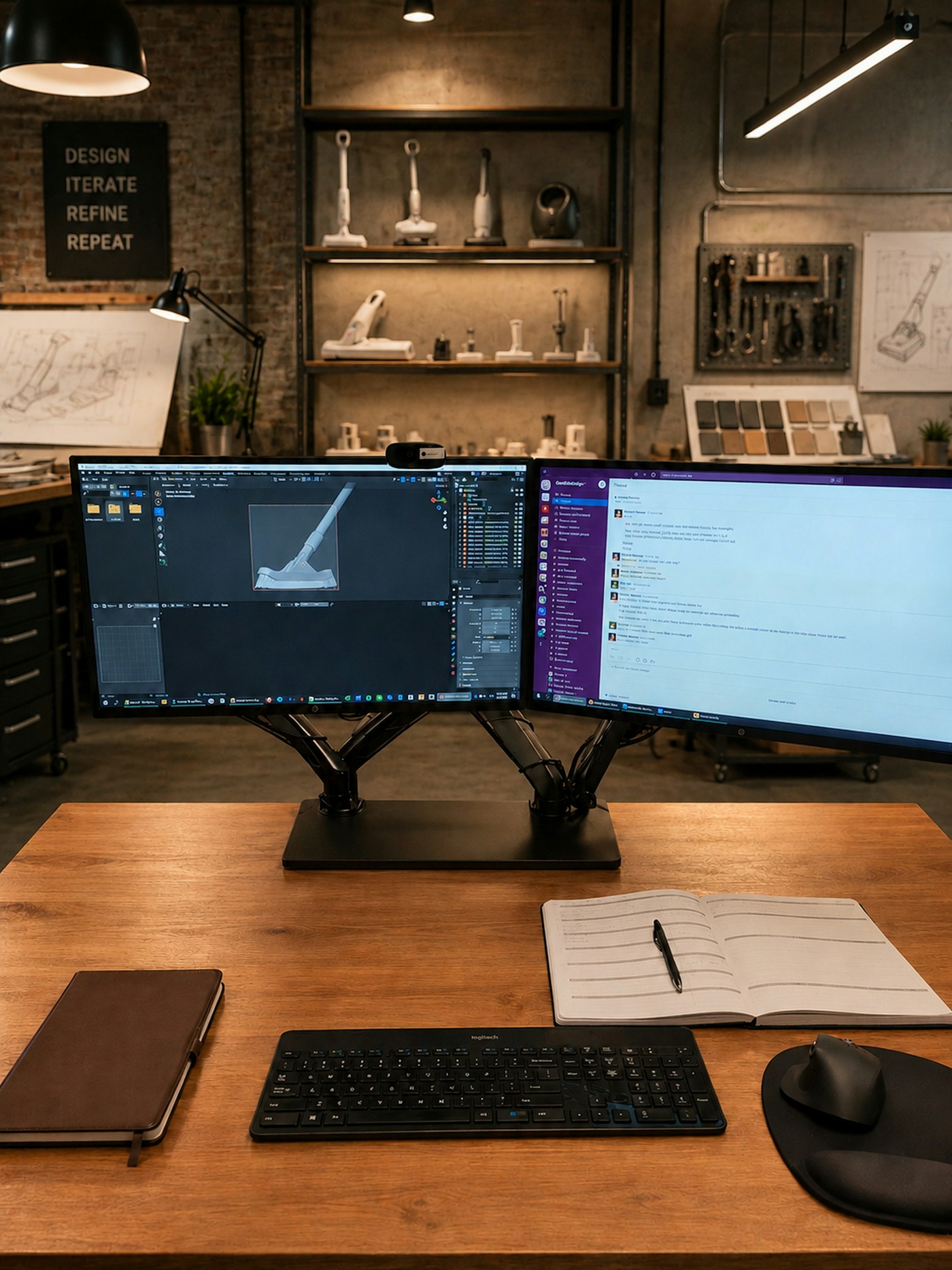 Design workstation with product artwork on screen